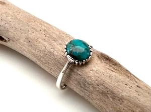 Anillo clásico de plata maciza 925, joyería para mujer, Plata de Ley 925, piedra preciosa turquesa, estilo bohemio, anillo hecho a mano, regalo para mamá - Product Image 3