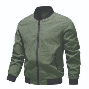Veste bomber pour homme en gros, 100% polyester, devant droit, imperméable, coupe-vent, respirante, séchage rapide, vêtements d'hiver, service OEM - Product Image 1