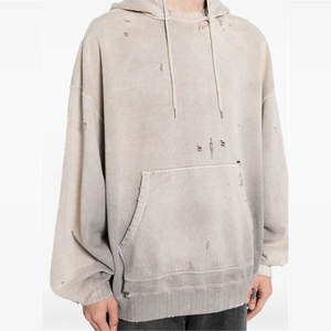 Casual Streetwear Algodón Mezclado Estilo vintage Sudadera con capucha desgastada Jersey clásico Sudadera con capucha desgastada - Product Image 5