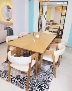 Modern <b>Solid</b> <b>Wood</b> Dining Table Rectangular Wooden Dining <b>Desk</b> Furniture for Home Restaurant Dining Room - Product Image 1