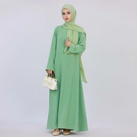 2025 mode Simple robe musulmane solide Abaya arabe turquie dubaï caftan modeste à manches longues Maxi robe islamique vêtements LR593