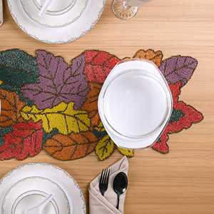 Mantel Individual Artesanal Estilo Bohemio Cromático, Ecológico y Sostenible, Hecho con Cuentas y Base de Satén, Juego de 1, 1200g, Versátil y Fácil de Usar - Product Image 3