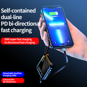 Mini cargador portátil de 66W tipo C carga súper rápida 2 en 1 10000mAh Pd20w banco de energía para <span class=keywords><strong>iPhone</strong></span> - Product Image 6