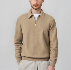 Sudadera para Hombre con Media Cremallera, Diseño Jacquard, Felpa de Algodón, Nuevo Estilo, Sudaderas Polo para Hombre - Product Image 2