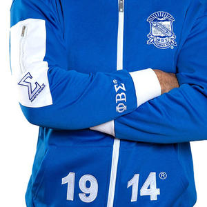 Veste de survêtement unisexe coupe athlétique pour hommes femmes vêtements grecs vintage 100% polyester rose vert haut brodé sur mesure - Product Image 5