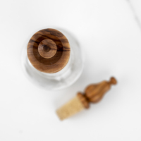 Support de bouteille étanche en bois d'olivier ArtisRaw, design rustique méditerranéen, fait main, qualité alimentaire, portable, pour la maison