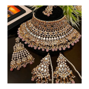 Traditional Antique Handmade <b>Indian</b> & Pakistani Antique Kundan Jewelry Necklaces for Women Wedding Wear Bridal <b>Jewellery</b> <b>Sets</b> - Product Image 1