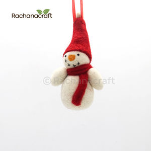 Adorno de muñeco de nieve hecho a mano elegante para decoración navideña Decoraciones navideñas de fieltro únicas-Venta al por mayor de fábrica - Product Image 1