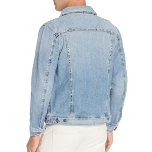 เสื้อแจ็คเก็ตยีนส์สีน้ําเงินผู้ชายแฟชั่นฤดูใบไม้ร่วงCoolอินเทรนด์ผู้ชายJeanแจ็คเก็ตลําลองOutwearเปิดลงปกแจ็คเก็ต - Product Image 3