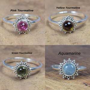 Bague en argent massif 925 plaqué or rose, sertie de pierres naturelles fantaisie, pour femme, tendance, fiançailles, mariage, cadeau - Product Image 4