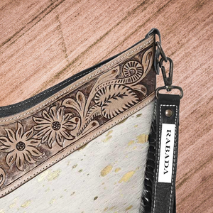 Nueva colección, bolso cruzado de cuero de vaca con correa desmontable, flecos laterales, bolso bandolera de cuero Hairon para niñas - Product Image 2