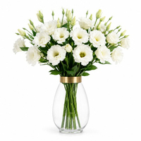 Real Touch Kunstmatige Witte Lisianthus Bloemen, Kunst Eustoma Bloemboeket voor Bruiloft Tafeldecoratie Huis Feest DIY Bloemdecoratie