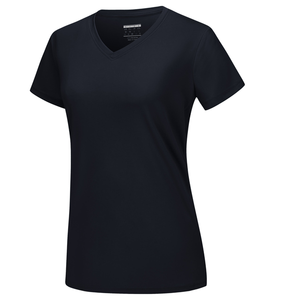 Camisetas de Manga Corta para Mujer, Corte Regular, para Primavera y Otoño, Transpirables, Elásticas, Casuales, de Color Sólido - Product Image 6