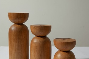 Support de bougie en bois en forme d'hexagone fait à la main avec impression en relief pour la décoration de la maison et des mariages - Product Image 5
