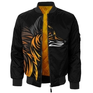 Blouson bomber personnalisé pour l'hiver, entièrement imprimé en sublimation 3D, coupe-vent, respirant, nouveau design, homme, femme, unisexe - Product Image 3