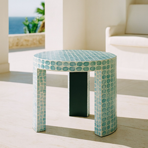 Table basse ronde en nacre de qualité supérieure vadrouille incrustation meubles de salon Design de luxe pour la maison en gros du Vietnam - Product Image 6