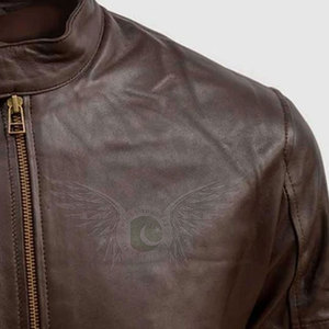 Veste en cuir à manches longues, en cuir, confortable et Design pour l'extérieur, pour l'hiver, au meilleur prix - Product Image 4