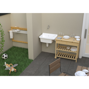 Fregadero Comercial de Pared con Dispensador 60x40x25, Equipo de Lavandería Elegante para Exteriores - Product Image 3