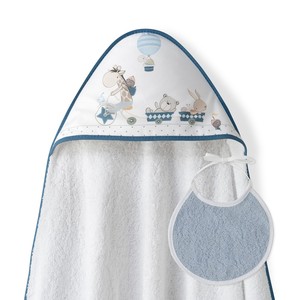 Toalla de Baño de Algodón Estampada Mod Jirafa-Bicicleta+Baby Bib 1X1 MT para Recién Nacidos, para Uso en el Hogar y Baño, con Dibujo Animado de Perro - Product Image 1