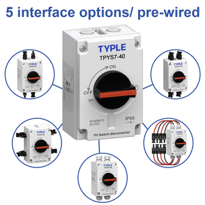 Interrupteur isolateur TYPLE TPYS7-40 PV DC 1000V/1200V, boîte étanche avec conducteurs en <span class=keywords><strong>PC</strong></span> et en cuivre/argent - Product Image 3
