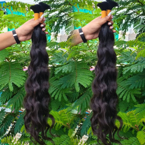 Extensions de cheveux humains naturels de qualité supérieure 100g Cheveux vierges indiens du temple Remy Double trame Machine Bundles-3 pièces MOQ Toutes les couleurs - Product Image 6
