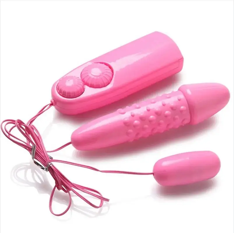 BlueRabbit alat masturbasi wanita Mini berkepala ganda bergetar kontrol ganda telur Dildo mainan seks dewasa untuk wanita