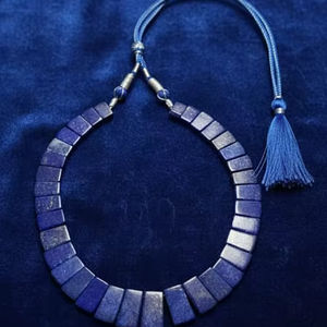 Collier de haute qualité fait à la main en pierre précieuse lapis-lazuli et pierre naturelle, collier druzy lapis-lazuli pour soirée, pierre précieuse bleue en vrac - Product Image 1