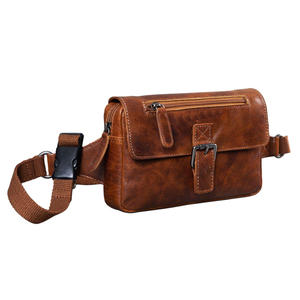 Riñonera de piel auténtica personalizada Unisex, riñonera elegante para hombre y mujer con práctico cierre de cremallera impermeable - Product Image 2