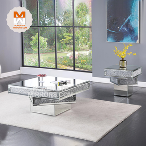 <span class=keywords><strong>Table</strong></span> d'appoint miroir classique populaire avec faux diamants écrasés - Product Image 4