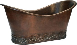 อ่างอาบน้ำทองแดงโลหะสำเร็จรูปแบบเรียบสำหรับอพาร์ทเมนต์และห้องน้ำขนาดเล็กส่งตรงจากอินเดีย - Product Image 3