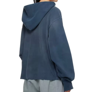 เสื้อฮู้ดขอบดิบของผู้ชายเสื้อผ้าแนวสตรีทโอเวอร์ไซส์ - Product Image 5