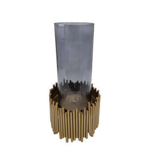 Soporte de pilar de vela de Metal de diseño elegante acabado de latón para el hogar boda Navidad decoración de iluminación de mesa - Product Image 3