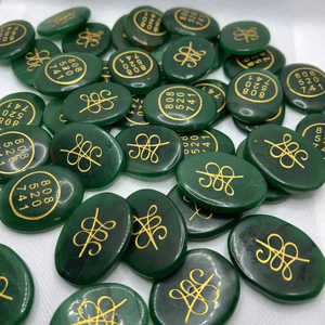 เหรียญหยกสีเขียวธรรมชาติขายดีที่สุดทำมือหินขัดความรักฮวงจุ้ยสำหรับการป้องกันโชคสมดุลพลังงาน - Product Image 2