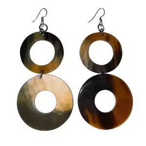 Boucle d'oreille en corne de buffle à prix de gros Boucle d'oreille en corne pour personnalisé par l'artisanat en croissant - Product Image 1