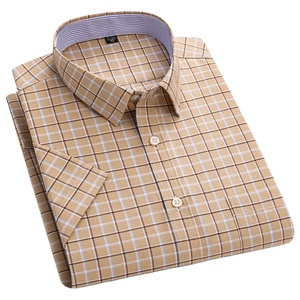6XL-7XL 2024 nueva Camisa de algodón Oxford de verano para hombre, manga corta, informal, clásica, a cuadros, a rayas, para el hogar, para jóvenes, talla grande - Product Image 3
