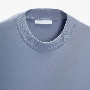T-shirt 100% coton pour hommes, qualité de luxe, côtelé, col rond, épaules tombantes, streetwear, t-shirt oversize pour hommes - Product Image 5