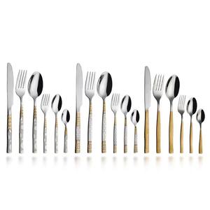 Tenedor y cuchillo de tendencia industrial, cubiertos chapados en oro, cubiertos húmedos de acero inoxidable, regalo de inauguración de la casa - Product Image 1