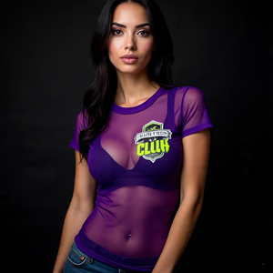 Camiseta Sexy Transparente con Diamantes de Imitación, Camiseta Ligera con Cuello Redondo, Secado Rápido, Transparente, de Malla, para Noche - Product Image 5