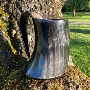 Nouveauté : Tasse à café ou à bière en corne de buffle de qualité supérieure, verre à vin en corne naturelle polie, écologique, sans danger pour les aliments, personnalisable, souvenir - Product Image 4