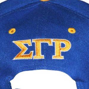 Cappello da 1922 Sigma Gamma Rho SGRho Royal Blue Gold 20 lana 80 acrilico con stemma ricamato anteriore posteriore regolabile da sorellanza - Product Image 5
