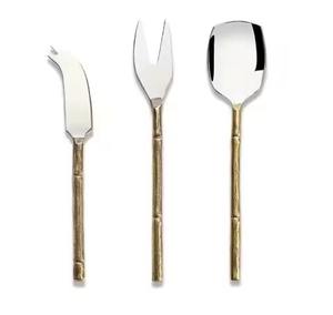 Luxury Satin Finish Metal Cutlery Set Contemporary Stainless Steel Spoon Fork Knife Flatware for <b>Home</b> Restaurant and <b>Gifts</b> - Product Image 3