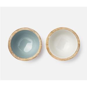 Ensaladera de madera decorativa esmaltada hecha a mano, madera de mango grande, diseño impreso personalizable, comida de uso multiusos hecha en la India - Product Image 4