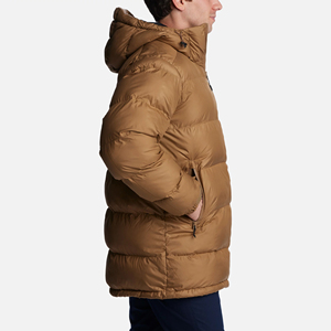 Vestes bouffantes à capuche coupe-vent en duvet pour hommes Vestes rembourrées en duvet remplies de logo personnalisé - Product Image 4