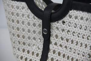 Sac à main d'été écologique du Vietnam, nouveau style, tendance, en rotin PP, deux poignées/bandoulière, panneaux, cadeau pour femme, shopping - Product Image 5