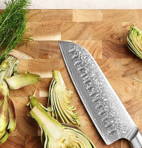 มีดเชฟเหล็กดามัสกัสทำด้วยมือพร้อมไม้มะกอกดอกทองแดงและปลอกสำหรับตั้งแคมป์และเอาชีวิตรอด - Product Image 3