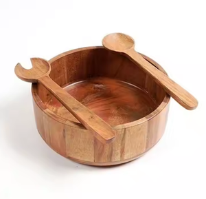 Ensaladera de Madera de Acacia Más Vendida, Plato de Tamaño Personalizado Hecho en India con Esmalte para Uso Comercial por Crescent Crafts - Product Image 2