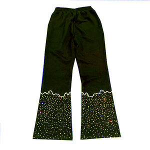 Pantalons de survêtement empilés hommes strass broderie soleil délavé à l'acide lavé pierre lavé hommes/femmes pantalons de survêtement pantalons de survêtement - Product Image 1