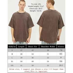 Camisetas de punto lavadas con ácido personalizadas Hombro caído Características transpirables de gran tamaño Stock formal Ropa a granel/mezcla de ropa Bale Ropa usada - Product Image 4