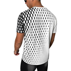 T-shirt en tricot imprimé uni de dernière génération pour hommes, séchage rapide, durable, vêtements d'extérieur, 100% coton - Product Image 4
