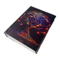 Carnet de notes en cuir véritable avec couverture rigide, design Arbre de Vie, couleur noire, reliure cousue, pages blanches, journal d'écriture